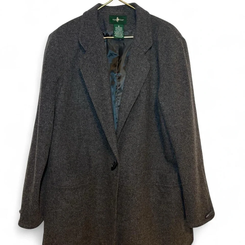Vintage Hunt Club grey merino/lamb’s wool coat - Picture 1 of 8